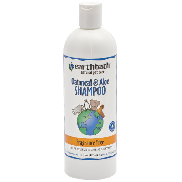 Earthbath Oatmeal & Aloe Fragrance Free Pet Shampoo, 16-oz
