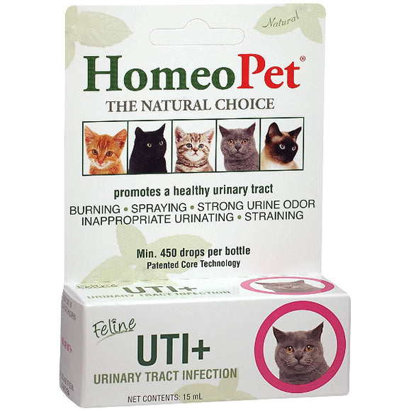 HomeoPet Feline UTI+ Cat Supplement, 15-mL