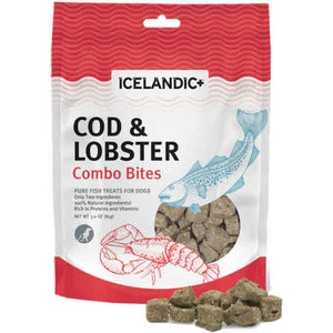 Icelandic+ Cod & Lobster Combo Bites Fish Dog Treats, 3-oz