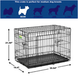 MidWest Contour Dog Crate Double Door, 30-in