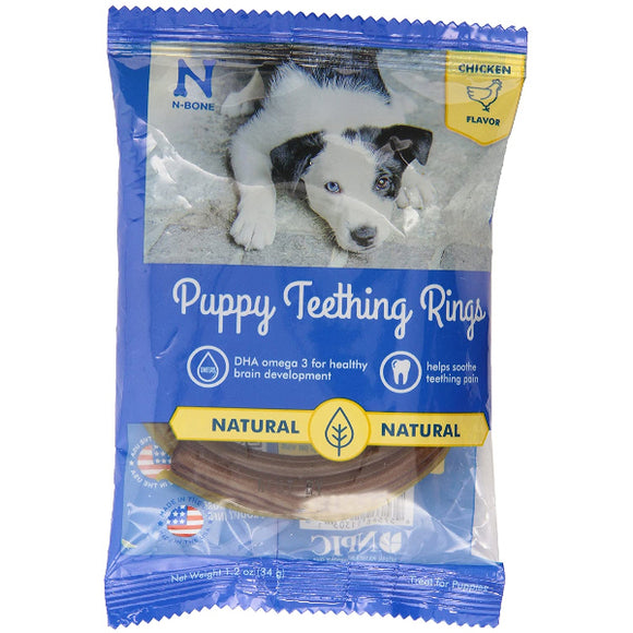 N-Bone Puppy Teething Ring Chicken Flavor Dog Treat, 1 Chew