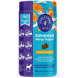 NaturVet Evolutions Advanced Allergy Support Soft Chews Dog Supplements, 90 Soft Chews