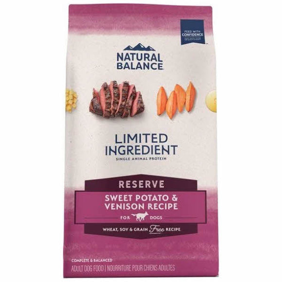 Natural Balance Limited Ingredient Diets Grain-Free Sweet Potato & Venison Formula Dry Dog Food, 4-lb