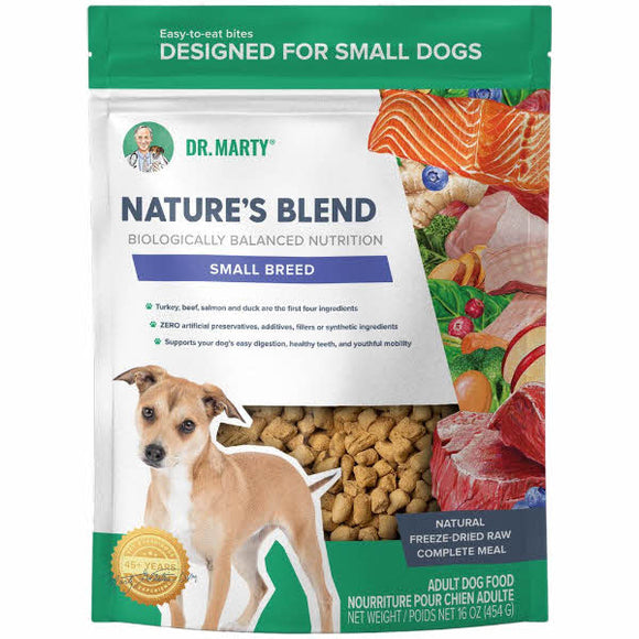 Dr. Marty's Nature’s Blend Essential Wellness Premium Small Breed Freeze-Dried Raw Dog Food, 16-oz