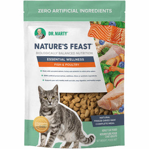 Dr. Marty's Nature’s Feast Essential Wellness Fish & Poultry Premium Freeze-Dried Raw Cat Food, 12-oz