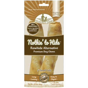 Nothin' To Hide Rolls Peanut Butter Flavor Rawhide Alternative Dog Chews, Small, 2 Pack