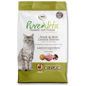 Pure Vita Cat Dry Grain Free Duck & Lentil, 6.6-lb