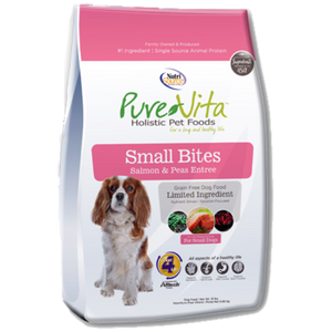 Pure Vita Dog Dry Small Bite Grain Free Salmon & Peas, 5-lb