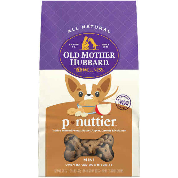 Old Mother Hubbard Classic P-Nuttier Biscuits Baked Dog Mini Treats, 20-oz Bag