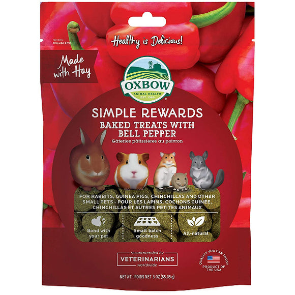 Oxbow Simple Rewards Oven Baked with Bell Pepper Small Animal Treats, 3-oz