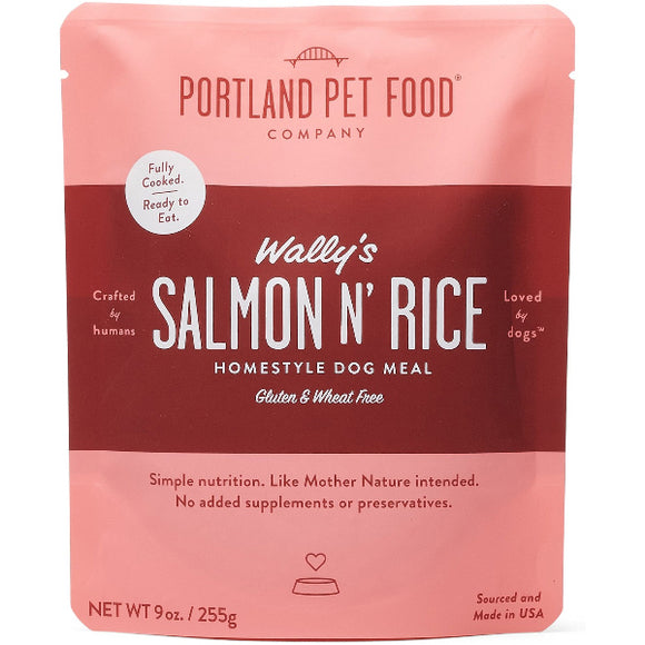 Portland Pet Food Company Wally's Salmon N' Rice Homestyle Wet Dog Food Topper, 9-oz