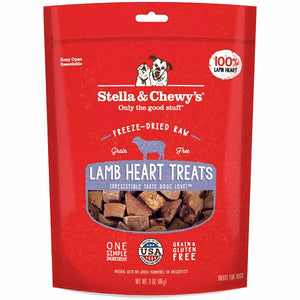 Stella & Chewy’s Lamb Heart Freeze-Dried Raw Dog Treats, 3-oz