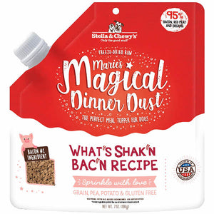 Stella & Chewy's Marie's Magical Dinner Dust What's Shak'n Bac'n Recipe Freeze-Dried Raw Dog Food Topper, 7-oz bag