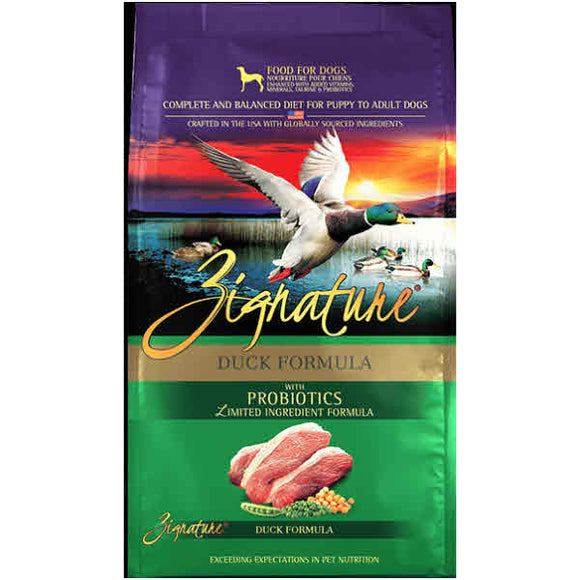 Zignature Duck Limited Ingredient Formula With Probiotics Dry Dog Food, 12.5-lb